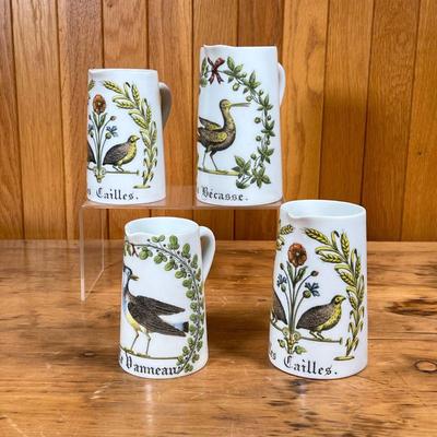 (4pc) D'AUTEUIL PITCHERS  |
One 6-inch tall, two 5-inch tall, and one 4.5-inch tall pitchers.
