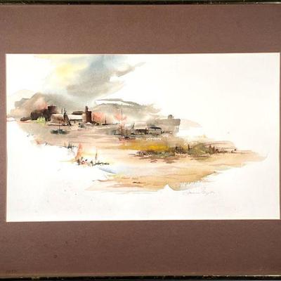 JANE LANE-PRYOR WATERCOLOR  |  
East Coast
Watercolor on paper
with artist studio label on verso, pencil signed lower right - w. 28.25 x...