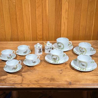 (18pc) D'AUTEUIL CUPS & SAUCERS  |
Including four coffee cups (h. 2.5 x w. 4.5 in.) and saucers, four tea cups and small...