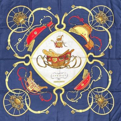 HERMES SILK SCARF  |
Ledoux "Springs" 100% silk scarf - l. 35 x w. 35 in.