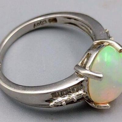 Fire opal and Steelers ng women's ring