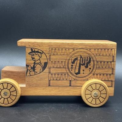 Vintage 7-UP Wooden Truck Bank by Toystalgia