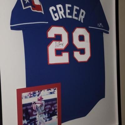 Hand-Signed Rusty Greer Texas Rangers Game Uniform