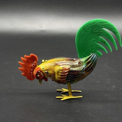 Vintage 1940â€™s Tin Toy Litho Rooster by Kohler