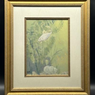 Antique Watercolor Painting by Exger Toth