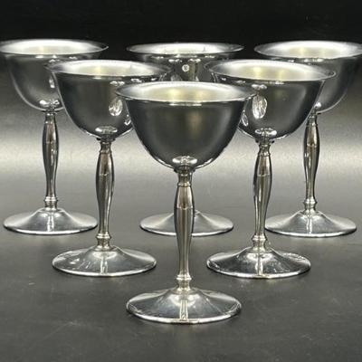 (6) Vintage HS Co. Stainless Champagne Cups