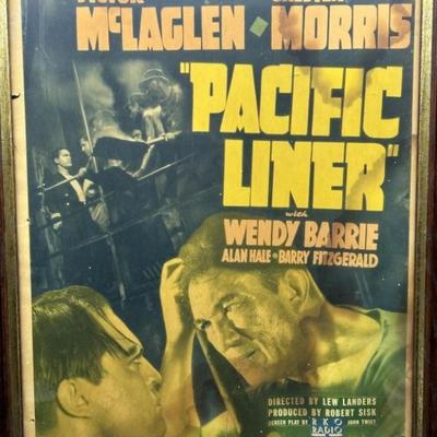 Vintage Framed Movie Poster: Pacific Liner