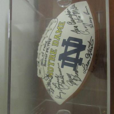 Notre Dame autograph football  Hart , Lujack , Ara 