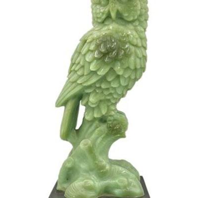 Lot 158-
Vintage A. Santini Green Alabaster Owl