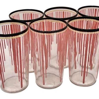 Lot 152
Mid Century Barware, Striped Highball Glasses