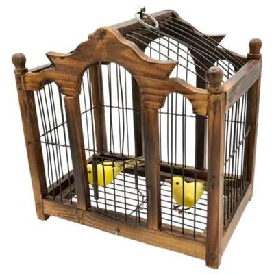 Lot 100-
Vintage Wood Bird Cage