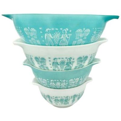 Lot 155
Vintage Pyrex Butterprint Amish Cinderella 4 Mixing Bowls