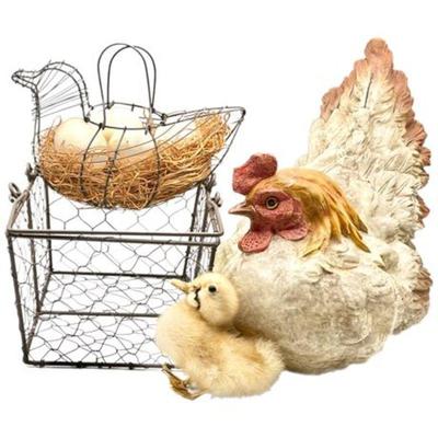 Lot 342
Antique Egg Baskets, and Taxidermy Chick
