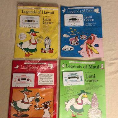 MMT086 Four Vintage Lani Goose Books With Read-Along Cassettes New