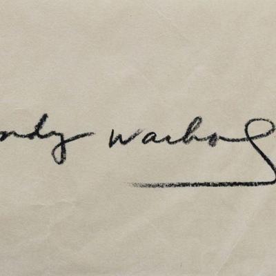 Andy Warhol signed autograph book page