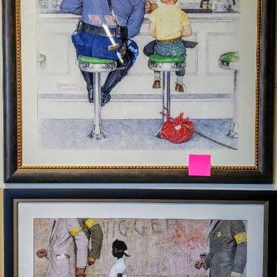 Norman Rockwell framed lithographs.