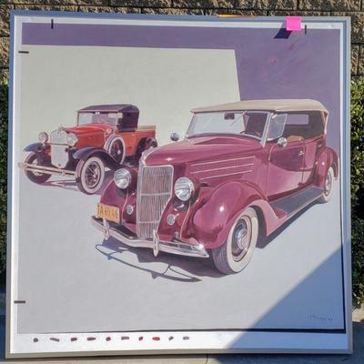 Large original car paintings great for the man cave or garage. 