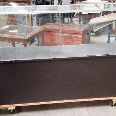 Glass showcases on wheels.