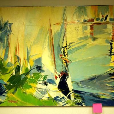 Original painting by listed artist Jacqueline Durivault.  