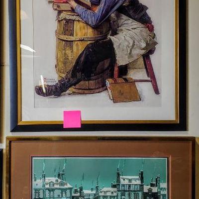 Norman Rockwell framed lithographs.