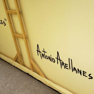 Massive original painting by listed illuminist artist Antonio Arellanes. Stunning painting under the proper lighting.