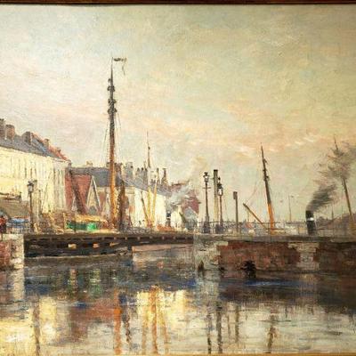 Original painting by listed artist Frans Van Damme (Belgian / 1858-1925).  