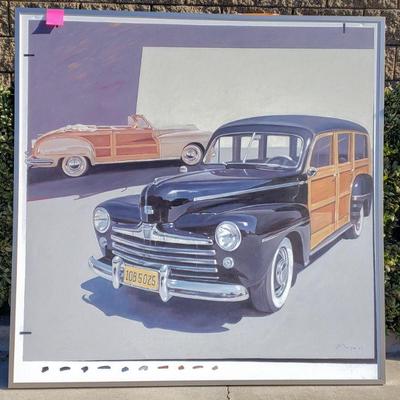 Large original car paintings great for the man cave or garage. 