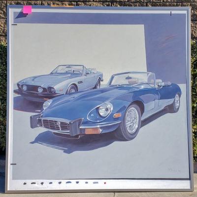 Large original car paintings great for the man cave or garage. 