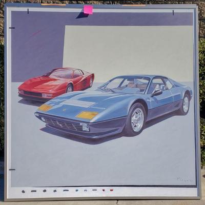 Large original car paintings great for the man cave or garage. 