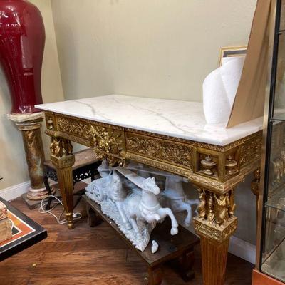 Marble Top Gilded Table