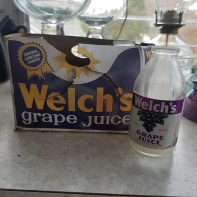 Vintage Welchâ€™s grape juice bottles