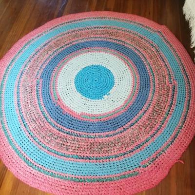 Crocheted rag rug