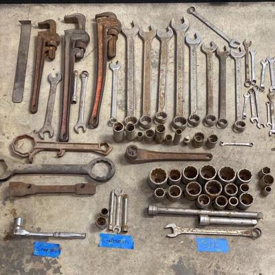 BIF TOOLS 1â€+ wrenches, 3/4â€ S-K socket, some Craftsman and Snap-on