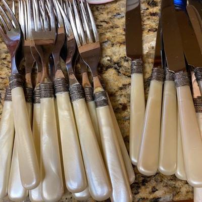 Vintage Mother of Pearl Knives Forks