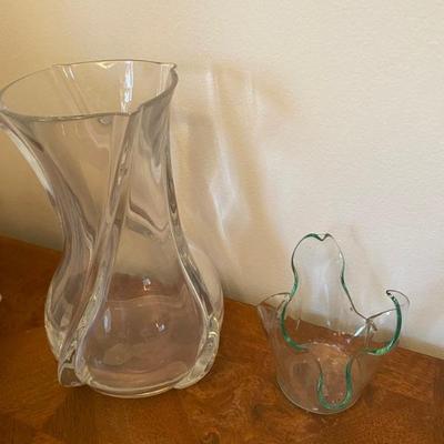 Baccarat Crystal Large Vase, Serpentine