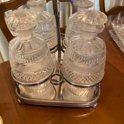 Vintage Cut Glass Decanters in Caddy