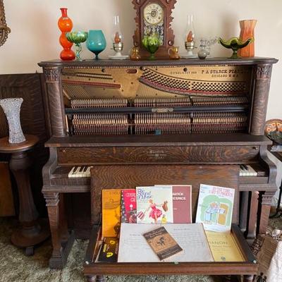 Antique 1891 Oak Starck Piano 