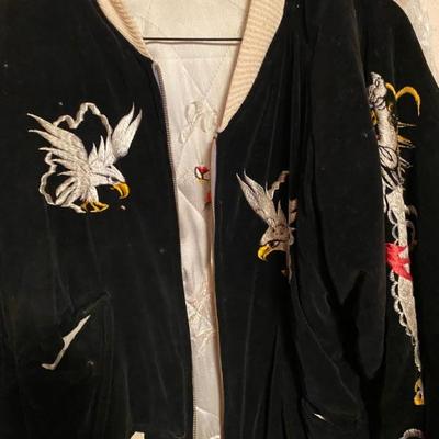 Vintage 1950's Velvet Embroidered Jacket/Japan. Reversible. 