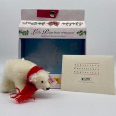 Steiff Little Polar Bear Limited Edition Ornament made by the Steiff North American Christmas Exclusive 2006 measuring 5 inches tall and...