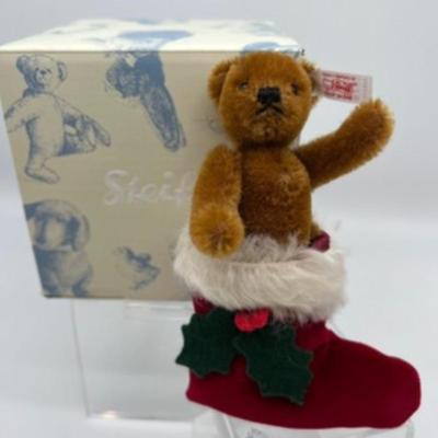 Steiff Ornament Teddy Bear in Stocking # 036279