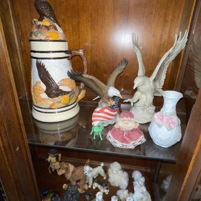 Eagle stein and figurines