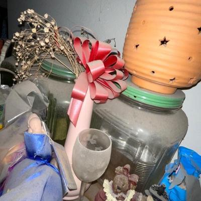 Vintage glass canister jars 