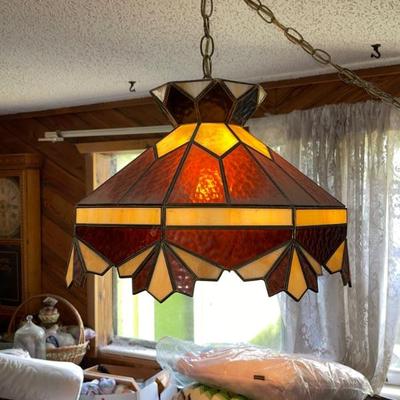 Stained glass swag lamp