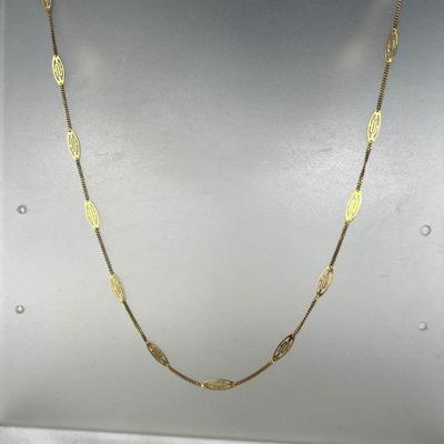 Italian 14k Gold Open Link Chain Necklace