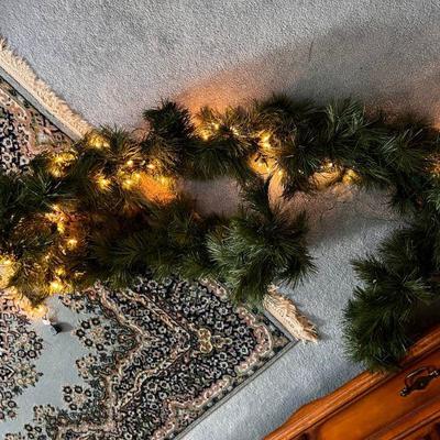 8' Lighted Faux Evergreen Garland