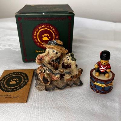 Christmas Teddy Bear Figurine & Ring Box