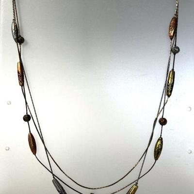 Pewter, Copper & Brass Necklace