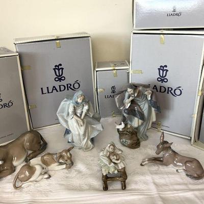 Lladro Nativity Scene, six pieces