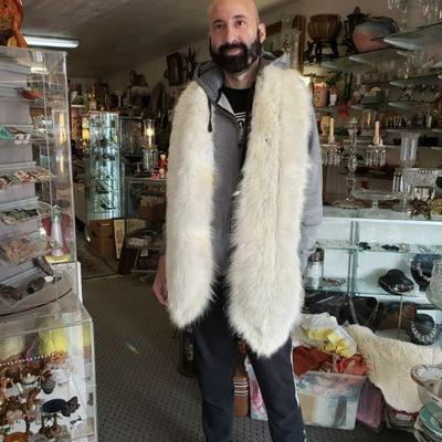 White Fox Stole, 1940's   .  Model  (Philip) not included