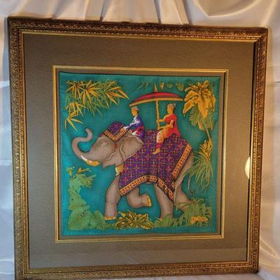 Lot 145 Jim Thompson Batik on Silk
framed, double matted, under glass, signed and measures 25